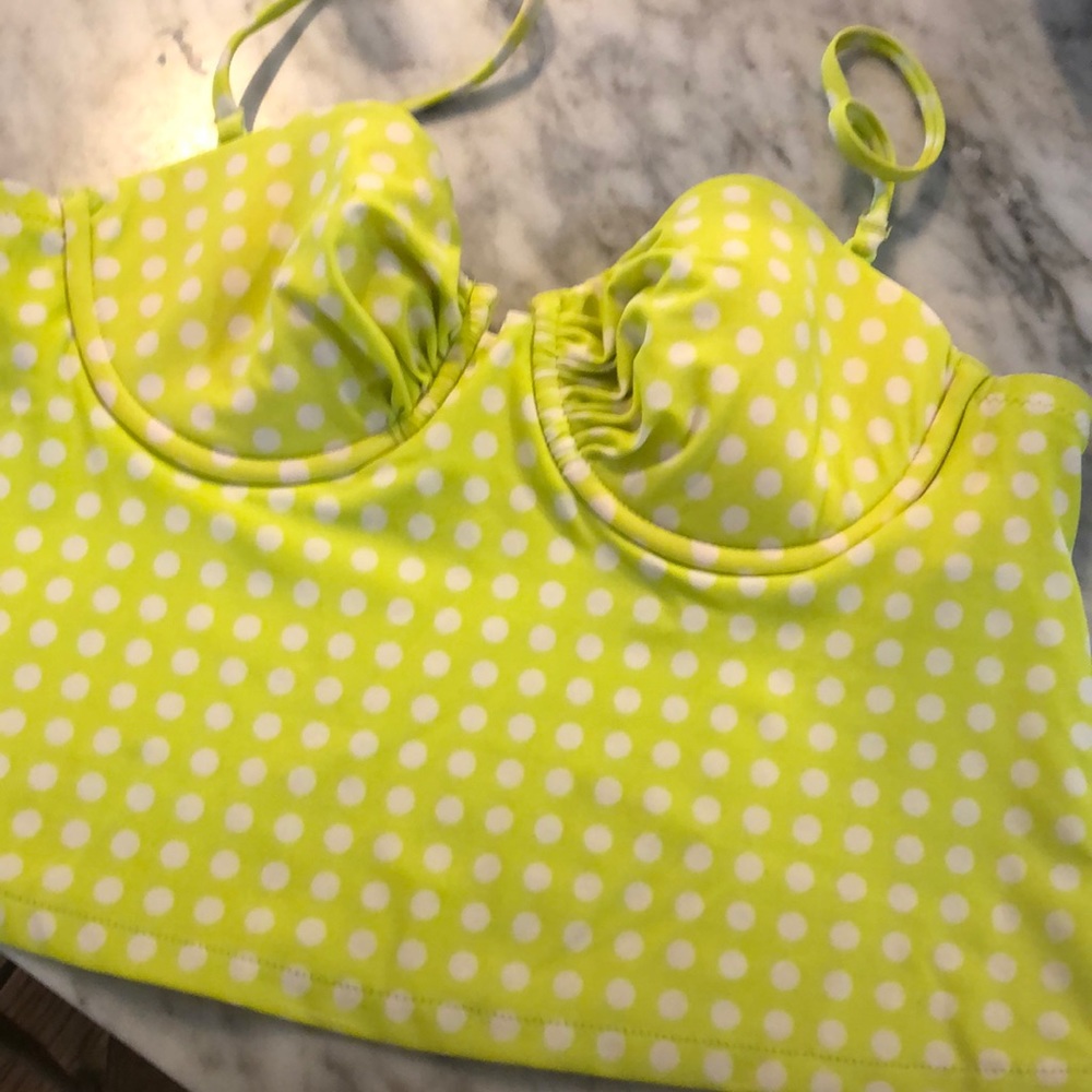 J Crew lime green tankini top